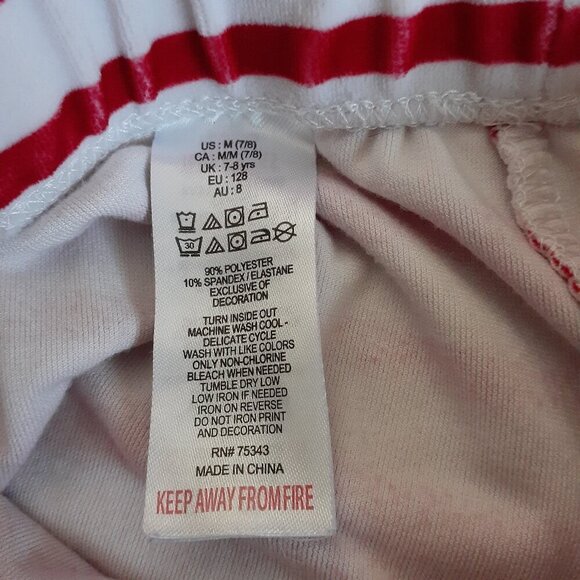 Jingles & Joy Girl's Size M (7/8) White Red Sequin Deer Christmas Pajama Set - Picture 8 of 9